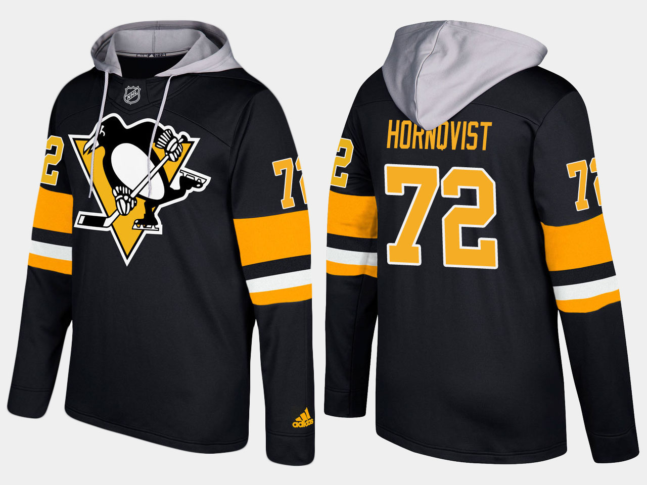 Men NHL Pittsburgh penguins #72 patric hornqvist black hoodie->pittsburgh penguins->NHL Jersey